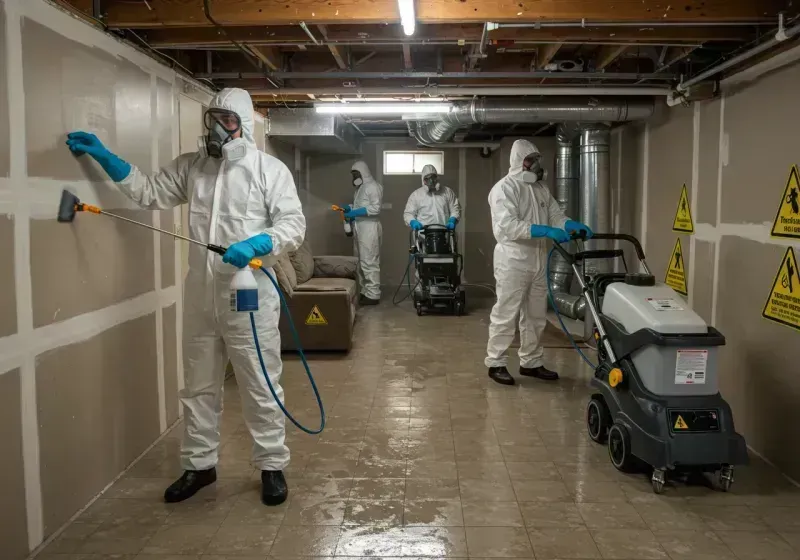 Basement Moisture Removal and Structural Drying process in Breaux Bridge, LA